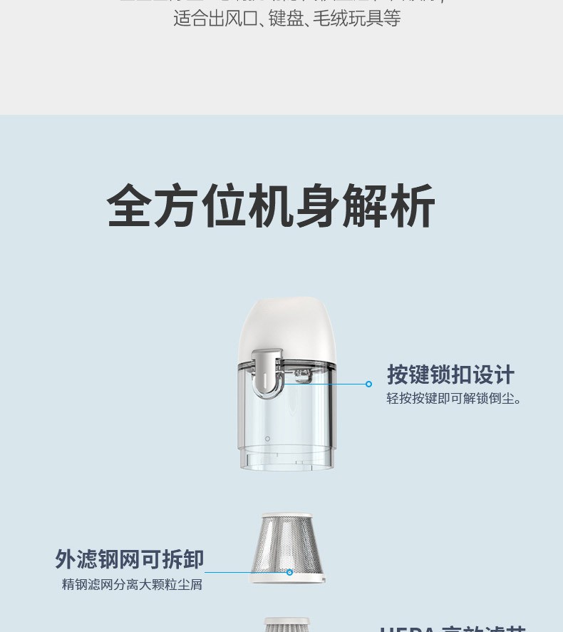 品胜车用时尚大功率随手吸尘器产品