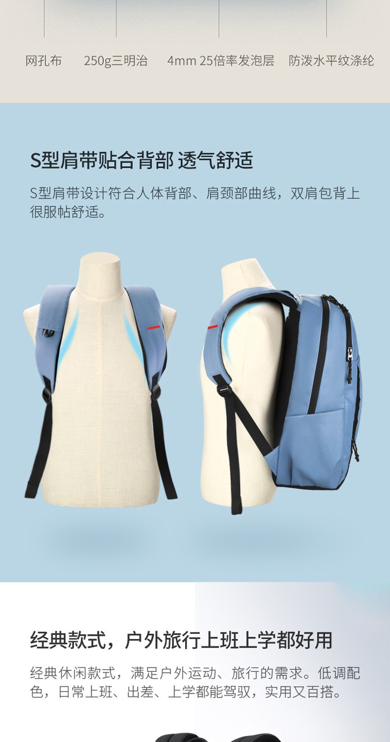 SWICKI防泼水涤纶商务双肩包产品