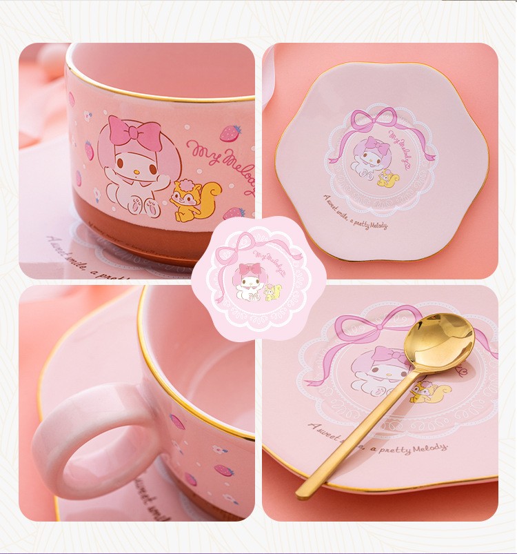 HelloKitty库洛米款釉上彩咖啡茶具细节