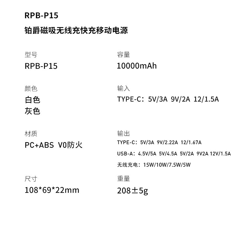 Recci无线PD18W时尚便携充电