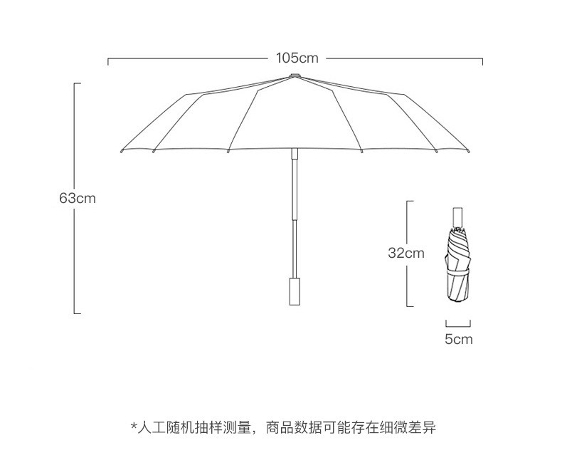 旭晴中性风格10骨雨伞怎么样